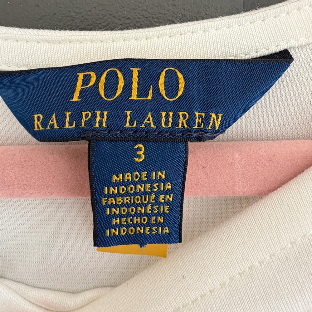 Polo Ralph Lauren | Cream Dress Velvet Belt | 3Y | Pleat skirt | Ruffle cuff - Picture 8 of 8